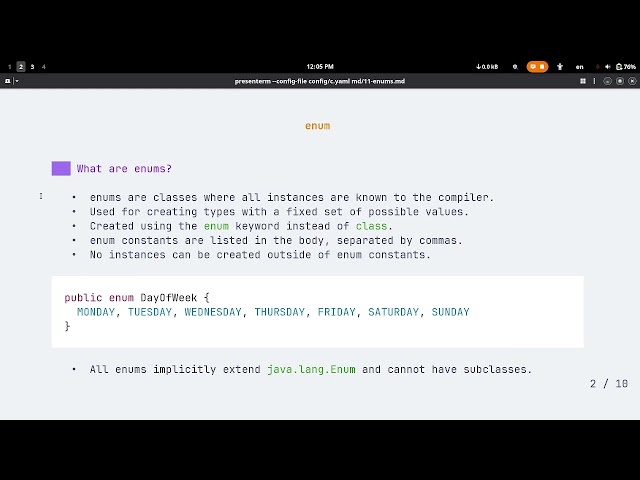 enum and record classes in Java