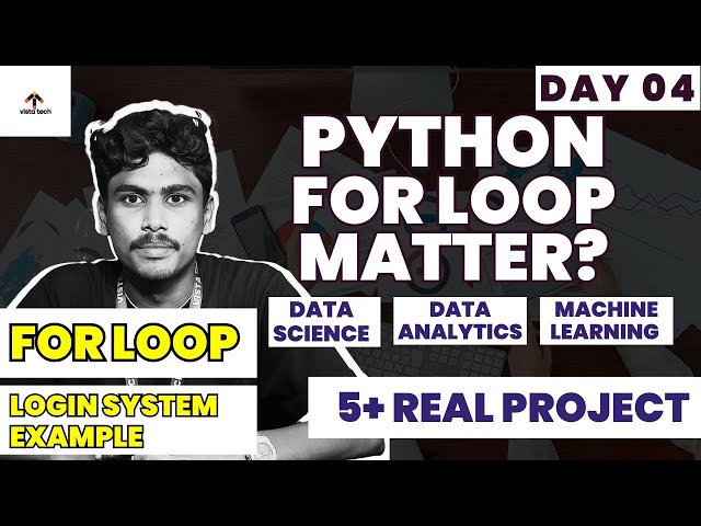 Python For Loop Explained 🔁 | Login System Example | 5+ Real Projects | Day 04
