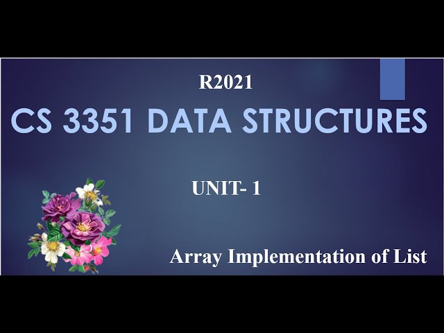 ARRAY IMPLEMENTATION OF LIST/ Explained in Tamil and English