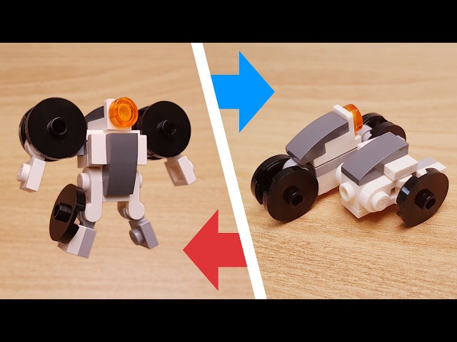 Mini LEGO brick Motorcycle & sidecar transformer robot - Motor Combi #LEGO #MOC #Motorcycle