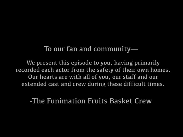 Funimation Fruits Basket Disclaimer