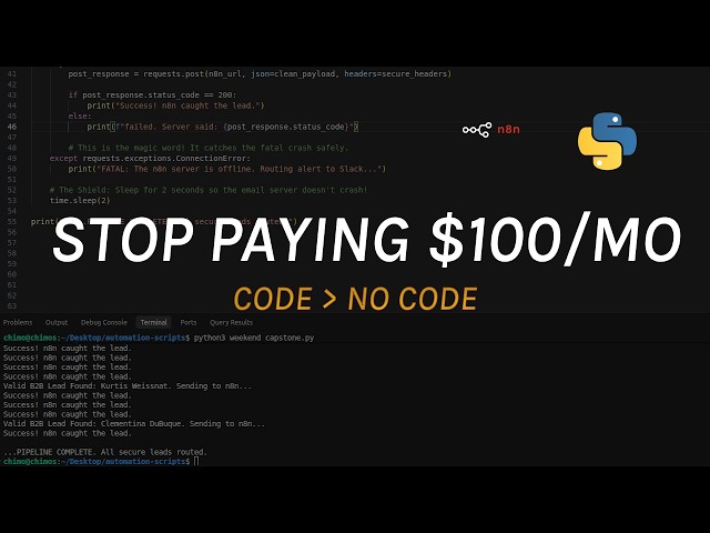 Pure No-Code is a Trap (n8n + Python Architecture)