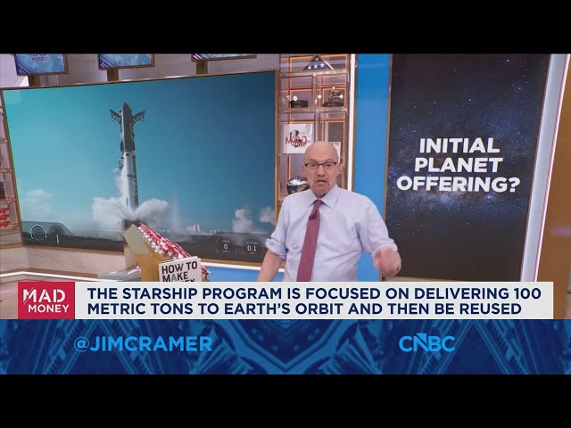 Jim Cramer breaks down the numbers behind SpaceX's valuation