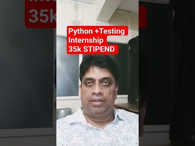 Python SDET Intern Hiring 2026 | ₹35,000 Stipend | Bengaluru