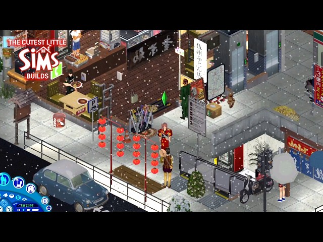 A Snowy Day in Tokyo, Japan - The Sims 1 Cozy Gameplay