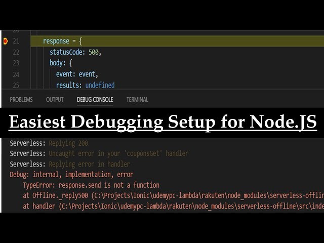 Working Breakpoints Node.js Debugging Visual Studio Code VSC
