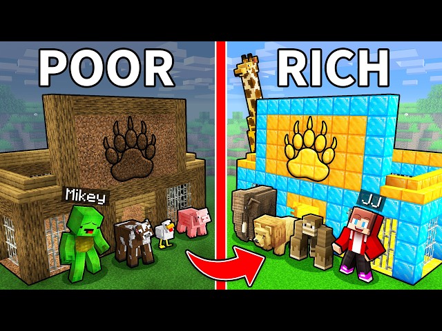 Mikey and JJ from POOR to RICH Minecraft ZOO - Maizen