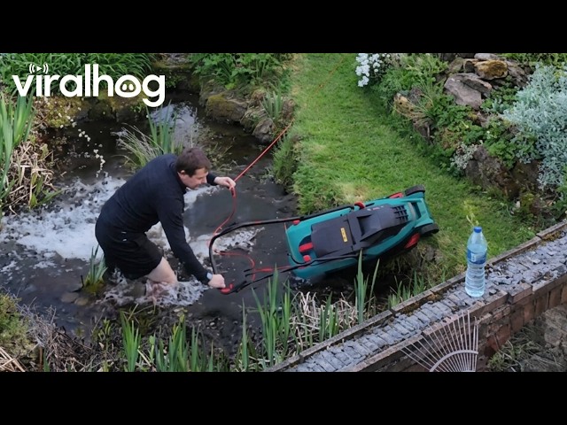 Accidental Plunge During Gardening Timelapse || ViralHog