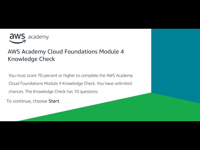 AWS Module 4 Knowledge Check Answers