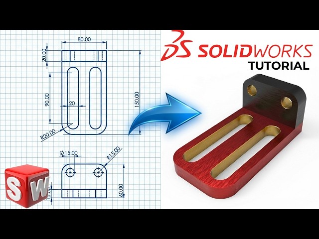 SolidWorks Complete Beginner - How to create a Slot