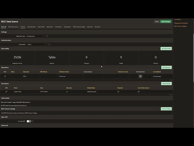 POST to Oracle Apex Rest Data Source