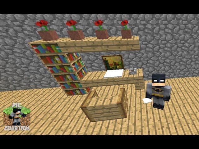 Minecraft, How To Make A Study Area With Desk, Computer By MC Equation.