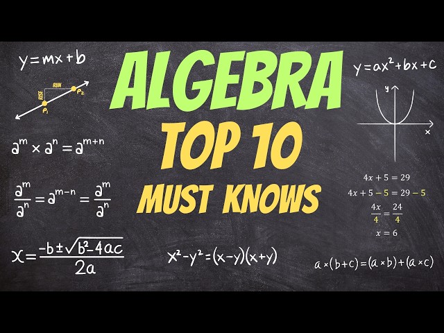 All of ALGEBRA in under 1 hour (ultimate study guide)