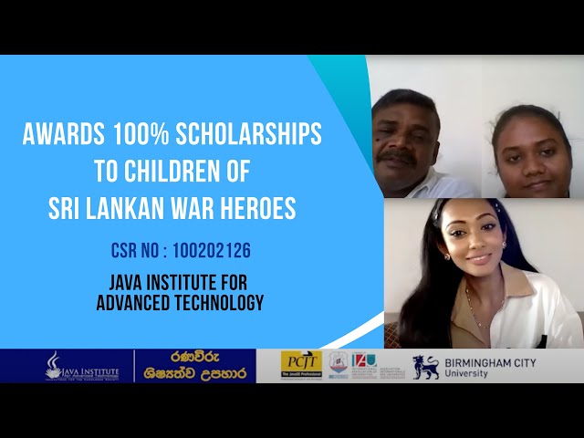 100202126 | Java Institute | Awards 100% Scholarships to Children of Sri Lankan War Heroes.