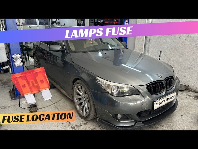 BMW E60 up to 05 Lamps Control Module fuse relay location replacement 520 525 530 535.MP4