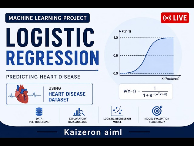 🔴 Logistic Regression Machine Learning Project | Heart Disease Dataset | Python | JupyterLab | No C