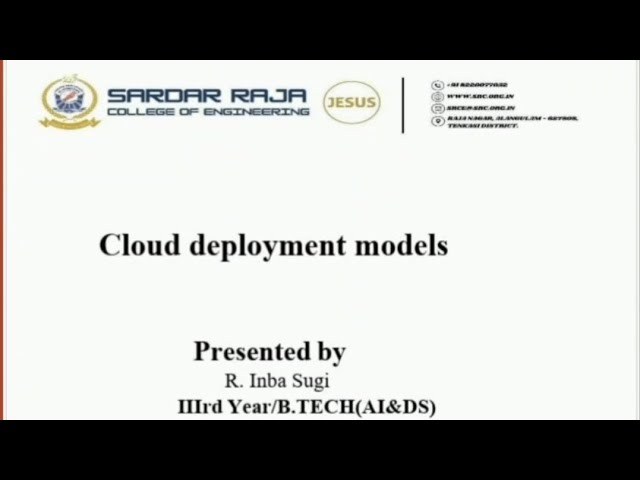 Cloud Deployment Models