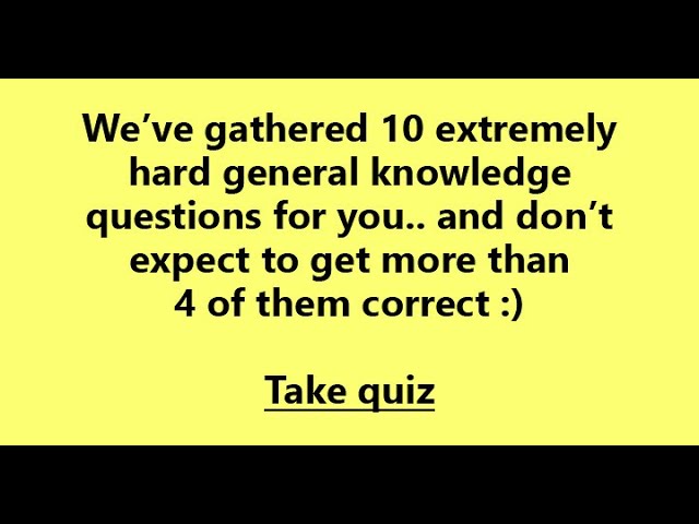 Mixed Knowledge Quiz