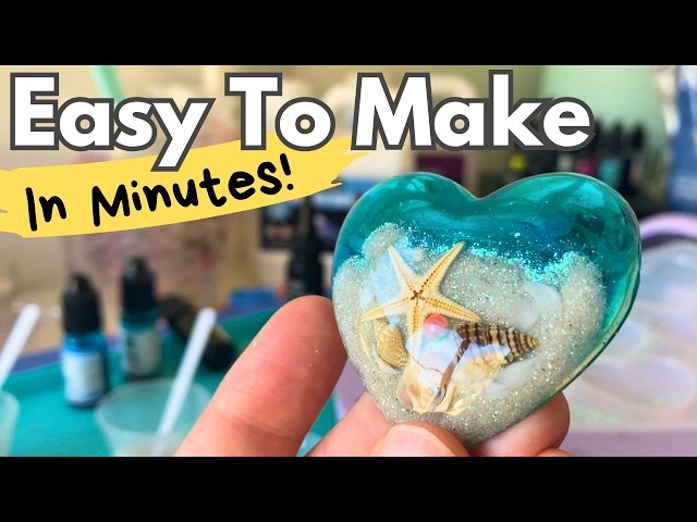 I Put a Whole Beach Inside This Tiny Heart! 🌊 (UV Resin Tutorial)