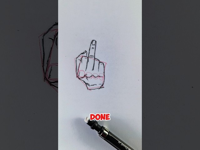 Middle Finger Art: A Simple Guide to Drawing Hands #art #foryou #shorts #tutorial #drawing #sketch