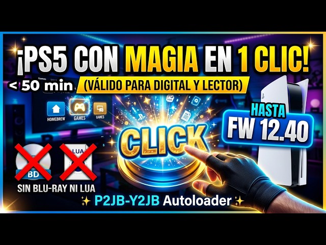 PS5 MAGIC IN 1 CLICK! (Digital and Reader up to 12.40) ✨ P2JB-Y2JB Autoloader without LUA or Blu-ray