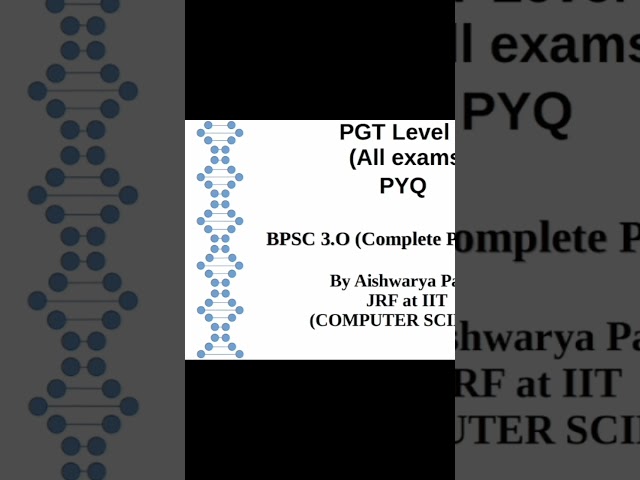 #BPSC 3.O #Computer Science #PGT #PYQ