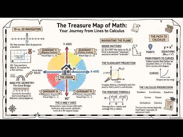 Learn Calculus from the Beginning: Part-I The Coordinate Plane Adventure: From Points to Curves