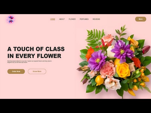 Flower Website Using HTML & CSS | Step by Step Tutorial | Fast Code