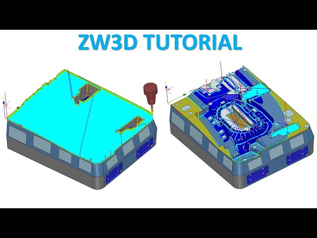 ZW3D CAM Tutorial 72 | 3 Axis Machining - Mill 3D Rest Rough & Rest Finish Mold & Die