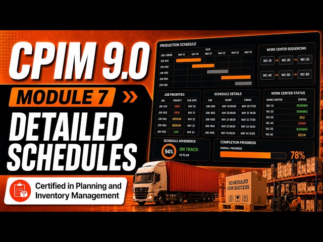 CPIM 9.0 Module 7 Detailed Schedules | Full Course