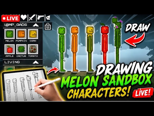 🔴 Melon Sandbox Drawing Challenge LIVE | Learn to Draw Characters Easily