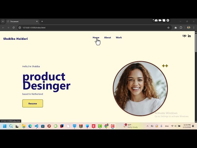 build a  portfolio with pure HTML, CSS and JavaScript