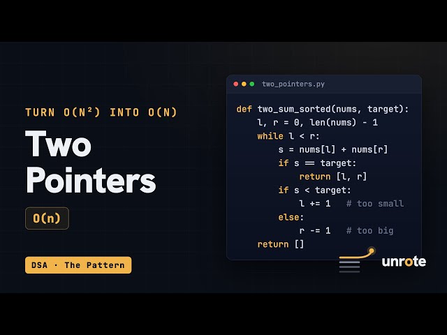 The Two Pointers Pattern, Explained From Zero