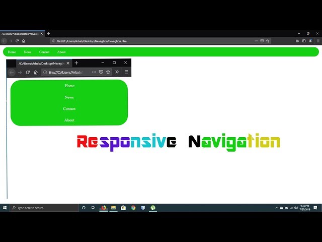 Responsive & hover Navigation in HTML & CSS  no bootstrap use computer