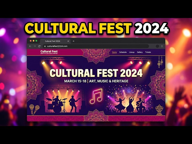 I Built a Cultural Fest 2024 Website Using HTML, CSS & JavaScript #webdevelopment #html #css