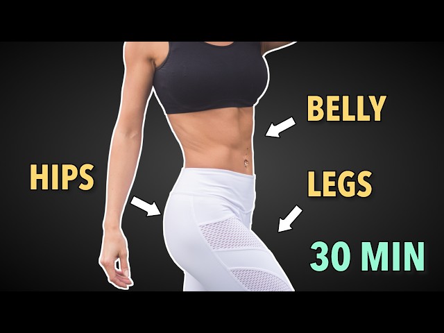 30-Min Cardio Workout – Legs + Hips + Belly Fat Loss Exercises
