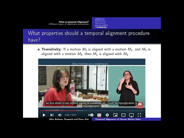 Temporal Alignment of Human Motion Data : A Geometric Point of View