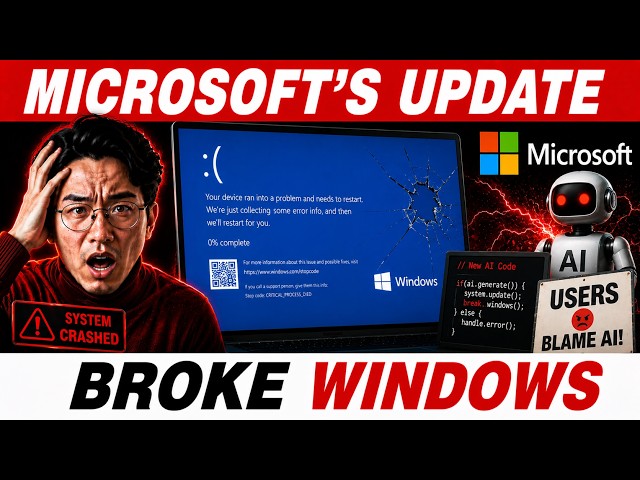 Microsoft’s Largest Update Just Broke Windows — And Users Blame Their New AI Code!