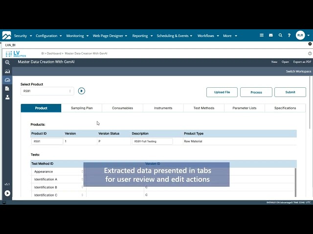 LabVantage Analytics - Gen-AI Master Data Creation for LIMS