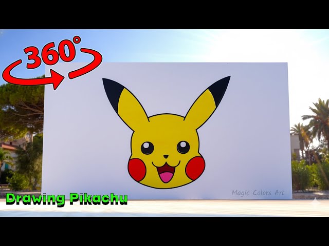 How to Draw Pikachu Easy Step by Step in 360° VR Video
