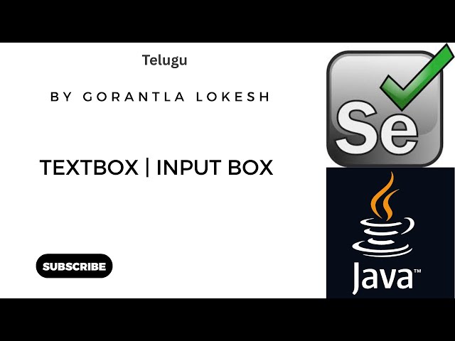 Selenium Java Tutorial 3: How to Handle Textbox or Input box in Selenium Java #telugu #seleniumjava