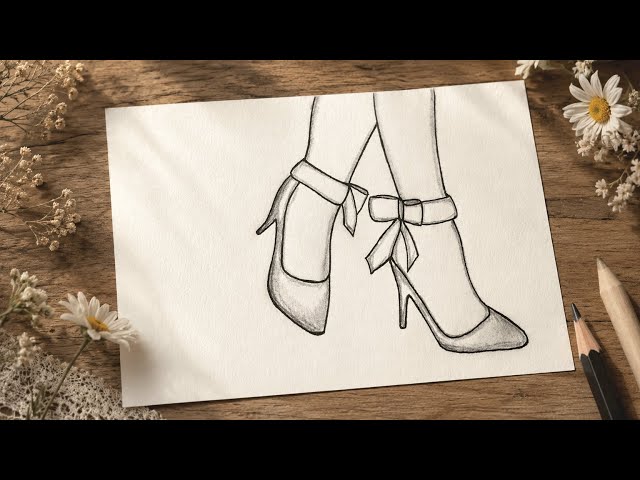 Girls High Heels 👠 Drawing Pencil sketch | Easy Drawing for Beginners | Step by Step Drawing | 