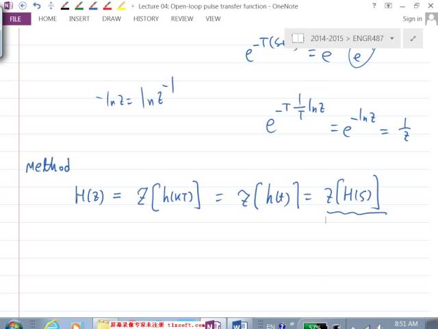 2014W ENGR487 Lecture04 Open-loop Pulse Transfer Function