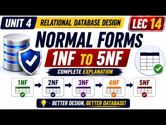 🔥 1NF to 5NF in DBMS | Complete Normalization Explained | One Shot
