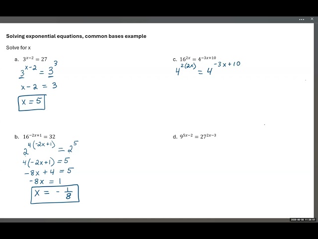 Solving exponential equations