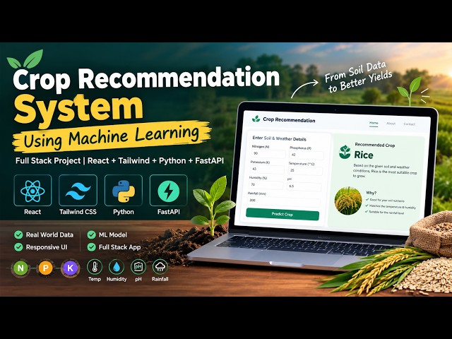 Build an AI Crop Recommendation System | Full Stack ML Project with React & FastAPI