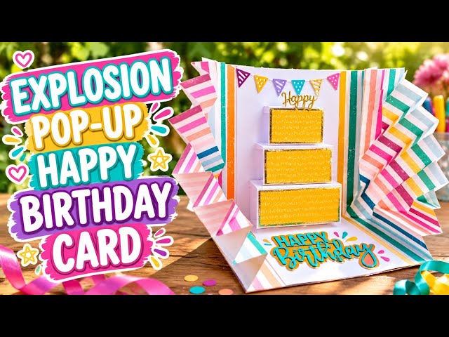 Explosion Pop-Up Birthday Card | DIY Handmade Papercraft | Card Making Tutorial