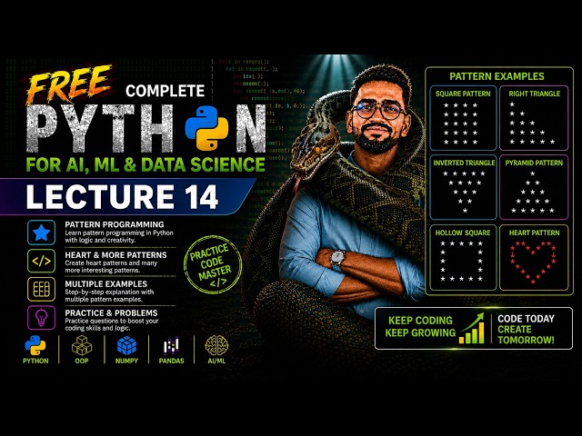 Pattern Questions | Lecture 14 | Python for AI, ML & Data Science