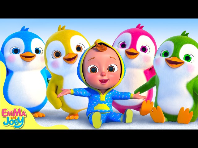 Penguin Snow Fort & Ice Skating + Mommy T-Rex Rescue! | Emma And Joey Nursery Rhymes