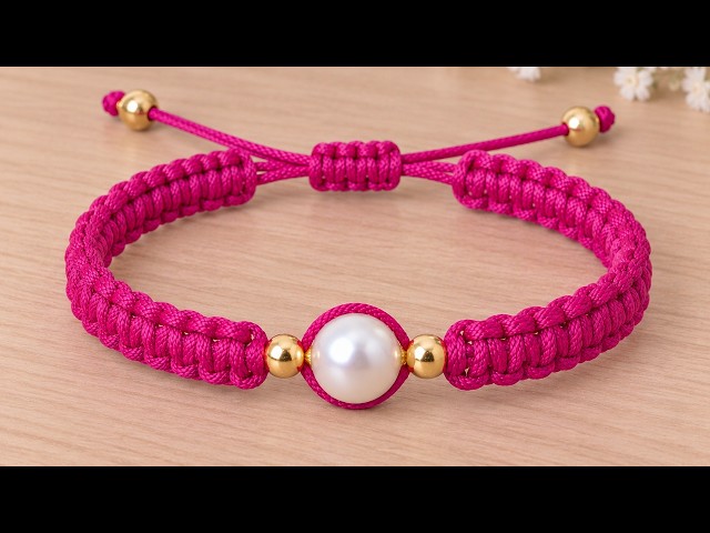 😍 WHAT A BEAUTY! ✨🌸 Easy-to-Make Macrame Bracelet with Pearl 💎
